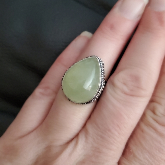 New Moss Prehnite 925 Silver Ring. - Picture 4 of 12